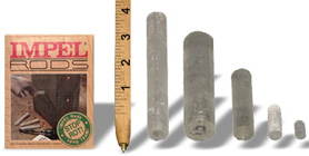 Borate rod size comparison