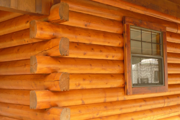 Siding and Trim on Milled Log Home