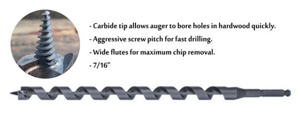 Carbide tipped auger bit
