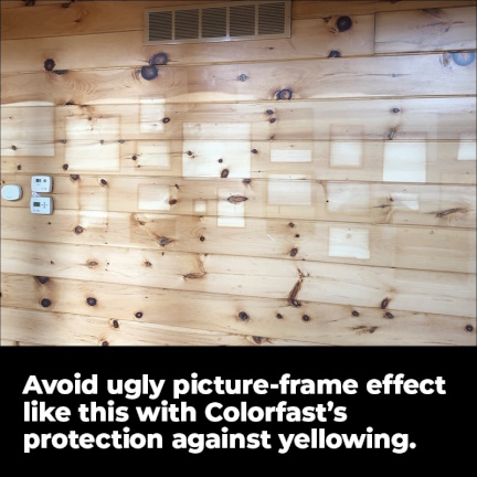 Showing the picture-frame effect when not using Colorfast on interior walls